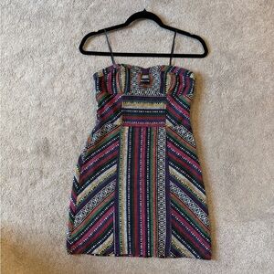 Urban Outfitters Strapless Dress with multi color patterns